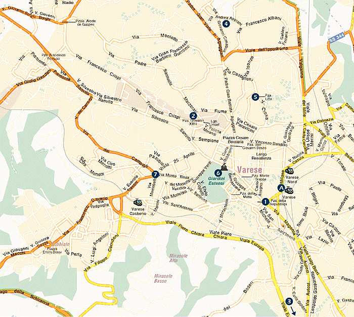 Varese: mappa della città